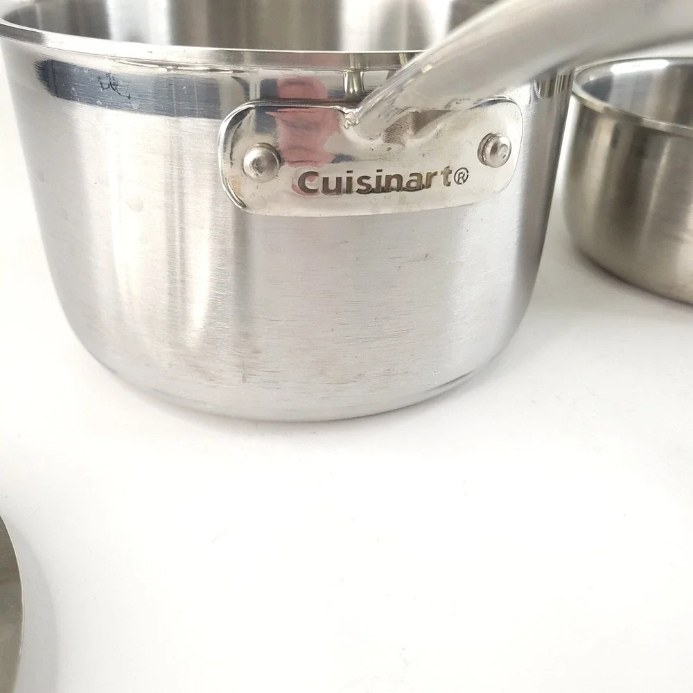 Cuisinart Multiclad Pro 1.5qt and 3 qt Saucepans with Lids and Steamer Insert
